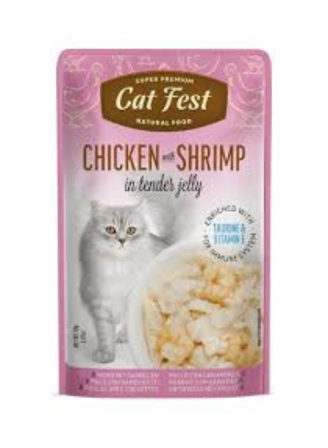 Cat Fest Chicken with Shrimp in Tender Jelly 70g Natural Wet Cat Food for Adult Cats & Kittens From Varmacy - Image 1